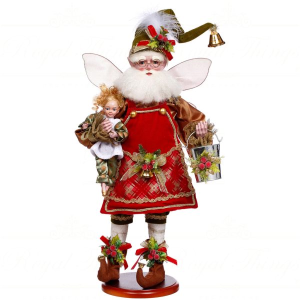Mr 51 64432 Ce Mark Roberts Christmas Dolls Signed Eight Maids A Milking Fairy Doll On Base Red Gold