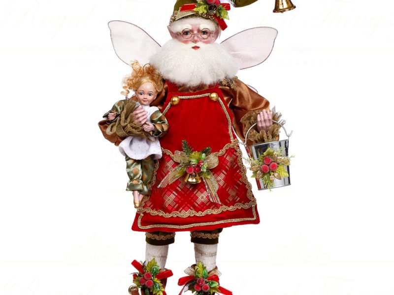 Mr 51 64432 Ce Mark Roberts Christmas Dolls Signed Eight Maids A Milking Fairy Doll On Base Red Gold