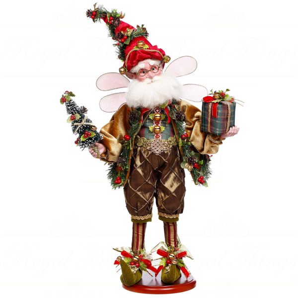 Mr 51 64440 Ce Mark Roberts Christmas Dolls Kris Kringle Forest Fairy On Base Tabletop Brown Green Red