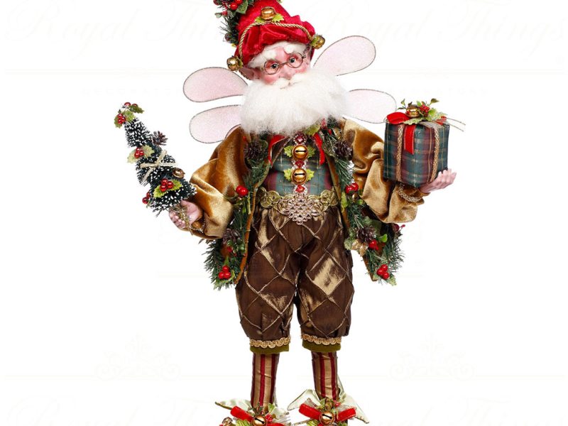 Mr 51 64440 Ce Mark Roberts Christmas Dolls Kris Kringle Forest Fairy On Base Tabletop Brown Green Red