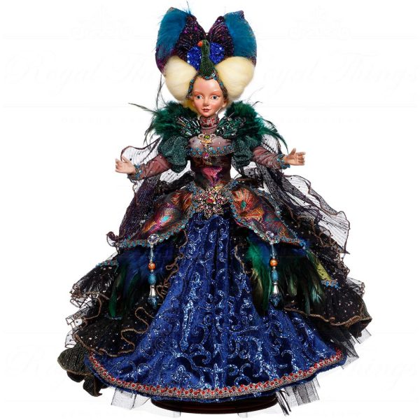 Mr 51 64514 Mark Roberts Maison Du Soleil Christmas Dolls Peacock Queen Doll Blue Multi