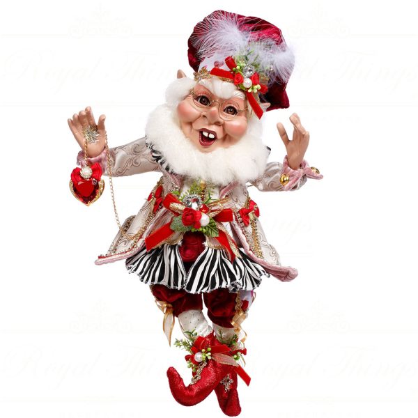 Mr 5163802 Mark Roberts Spring Dolls Medium Big Heart Elf Red Green White