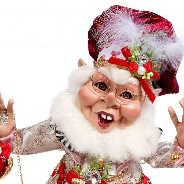 Mr 5163802 Mark Roberts Spring Dolls Medium Big Heart Elf Red Green White Closeup