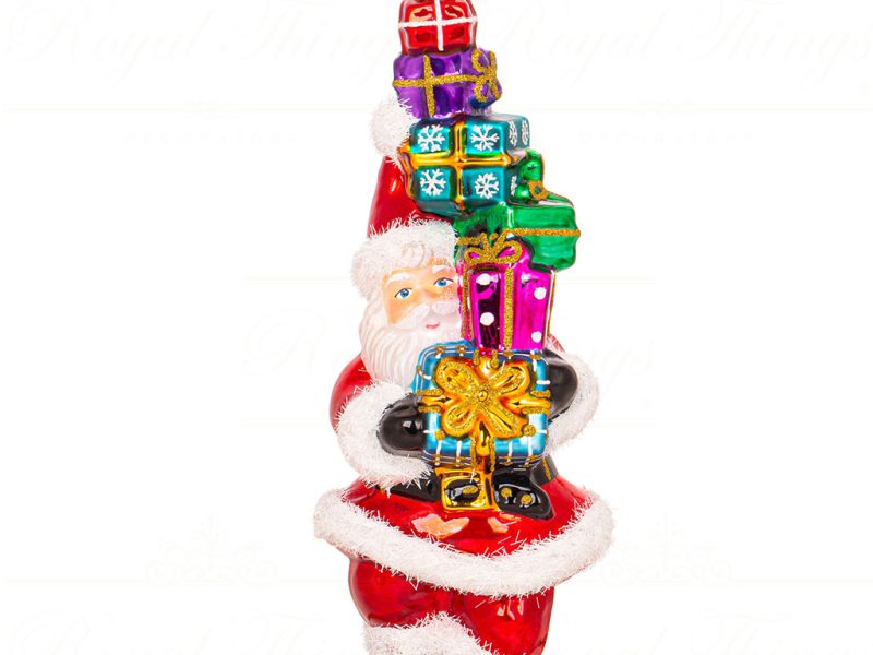 Pga B5041 Polish Glass Art Christmas Ornaments Santa Sky High Christmas Haul Red Green White