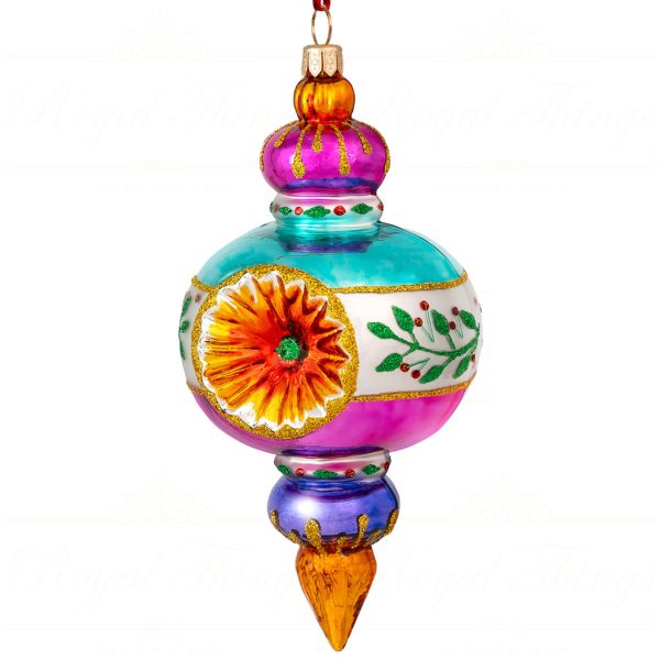 Pga B6006 Polish Glass Art Christmas Ornaments Glass Luxury Icicle Multicolor Reflector Multicolor Gold