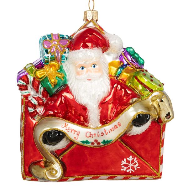 Pga B6013 Polish Glass Art Christmas Ornaments Glass You Ve Got Mail Red Gold