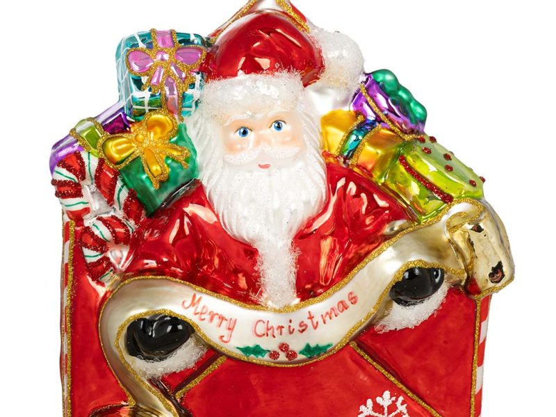 Pga B6013 Polish Glass Art Christmas Ornaments Glass You Ve Got Mail Red Gold