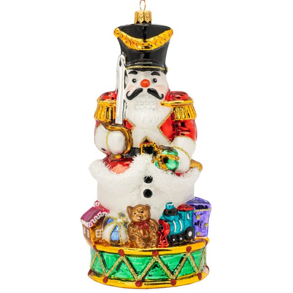 Pga B6044 Polish Glass Art Christmas Ornaments Glass Frosty The Nutcracker White Red