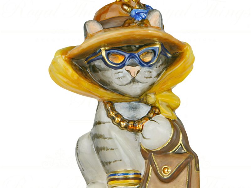 Pga B6046 Polish Glass Art Christmas Ornaments Glass I M A Distinguished Lady Cream Gold