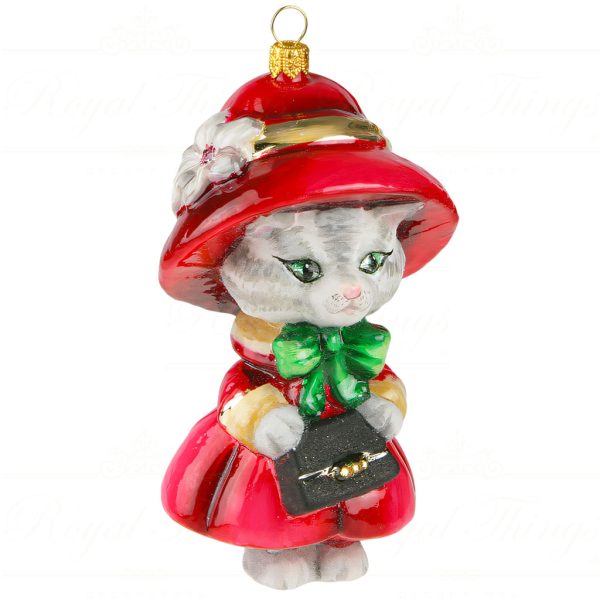 Pga B6052 Polish Glass Art Christmas Ornaments Glass All Dressed Up For Xmas Red Green