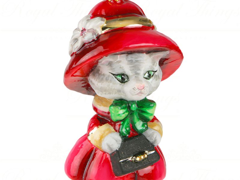 Pga B6052 Polish Glass Art Christmas Ornaments Glass All Dressed Up For Xmas Red Green