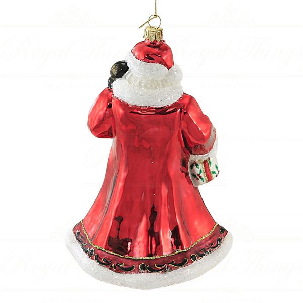 Polish Glass Art Christmas Ornament Bearing Gifts Santa Red White Gold Pga B20011 Back