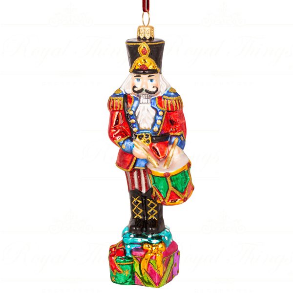 Polish Glass Art Christmas Ornament Drumming The Drum Nutcracker Red Green Multi Pga B3047