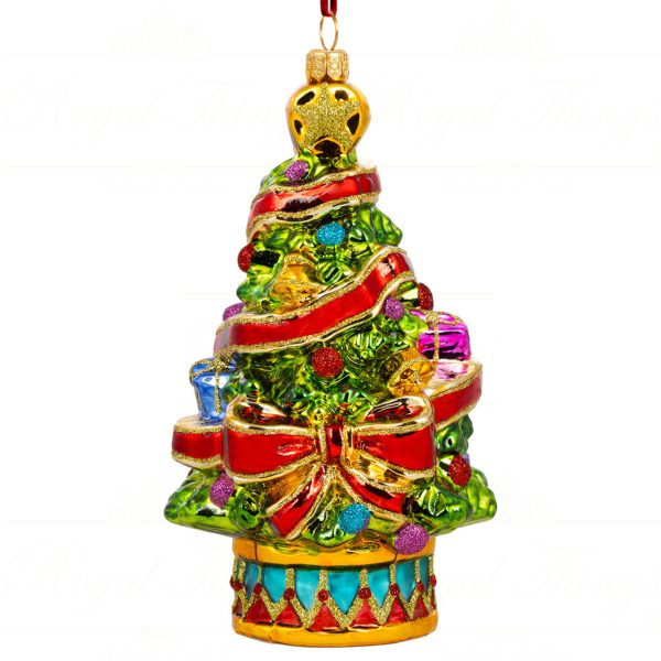 Polish Glass Art Christmas Ornament Festive Gift Christmas Tree Green Red Gold Pga B4022