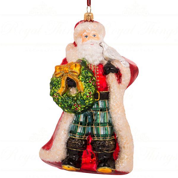 Polish Glass Art Christmas Ornament Peace Renewed Santa Red Green White Gold Pga B20020