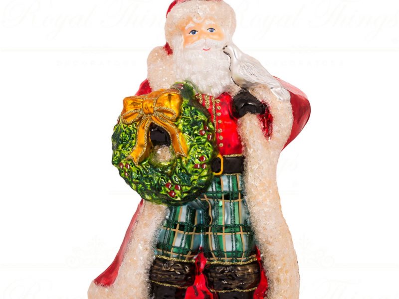 Polish Glass Art Christmas Ornament Peace Renewed Santa Red Green White Gold Pga B20020