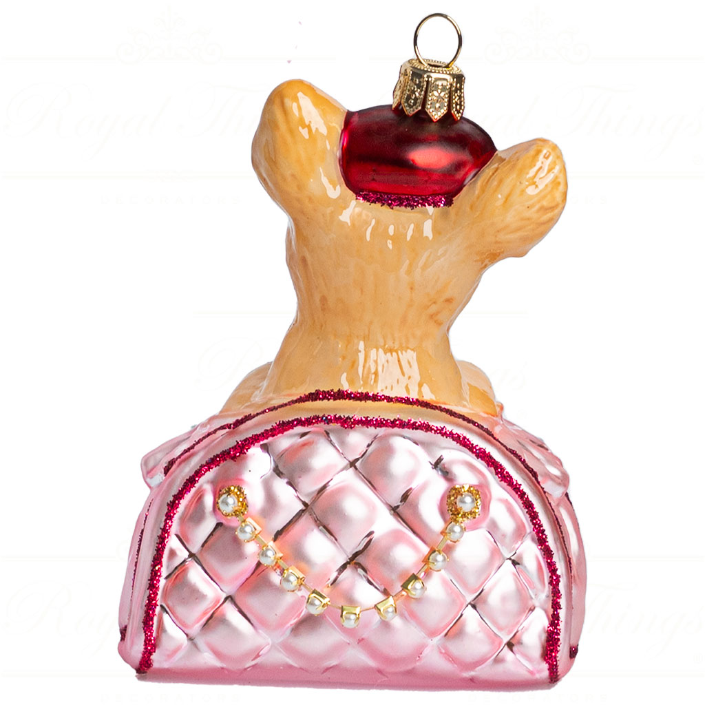 Polish Glass Art Christmas ornaments chihuahua went to paris pink brown white PGA B3006 back Polish Glass Art Christmas Ornaments Chihuahua Went To Paris Pink Brown White Pga B3006 Back