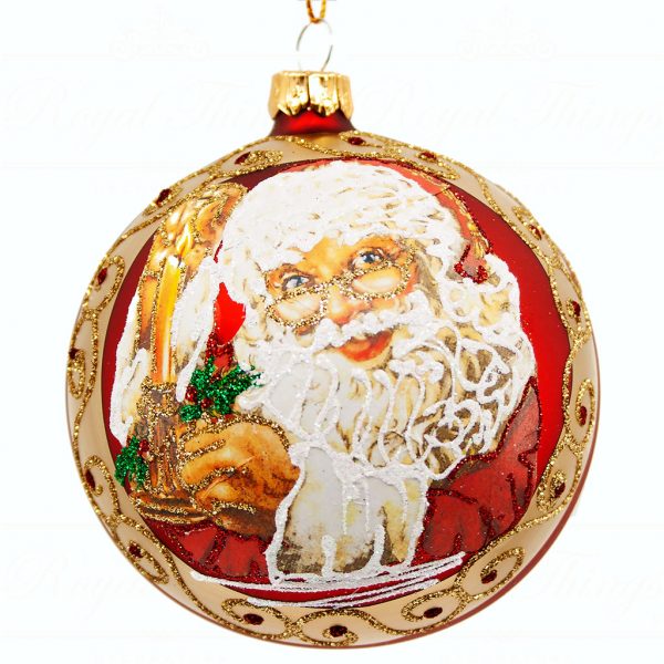 Royal Things Polish Glass Art Christmas Bauble Ball Candle In The Night Santa Red Gold White Pga B2047