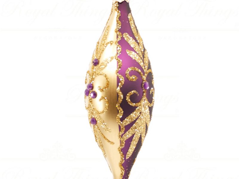 Royal Things Polish Glass Art Christmas Bauble Ball Cute Nicolas Gold Purple Pga B2070