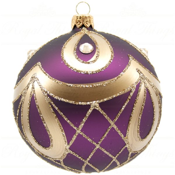 Royal Things Refined Glass Christmas Bauble Ball Purple Gold Remarkable Ravina Pp102