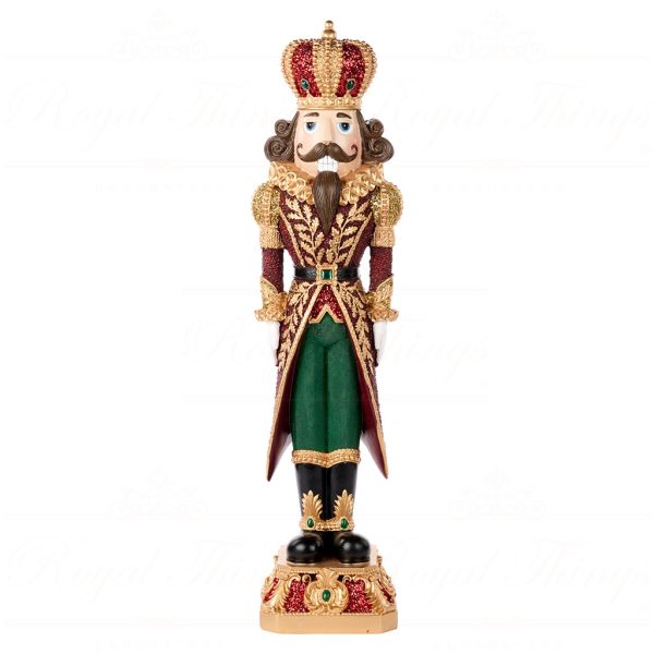 S 30711 Goodwill Christmas Decorative Items Nutcracker On Base Tabletop Burgundy Gold Green