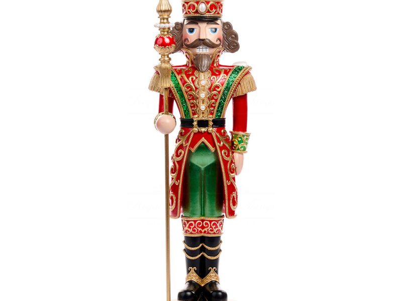 S 30753 Goodwill Christmas Decorative Items Nutcracker With Staff Tabletop Red Green Gold Black