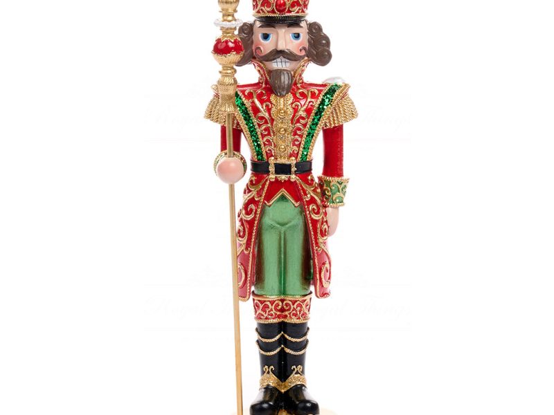S 30755 Goodwill Christmas Decorative Items Nutcracker With Staff Tabletop Red Green Gold Black