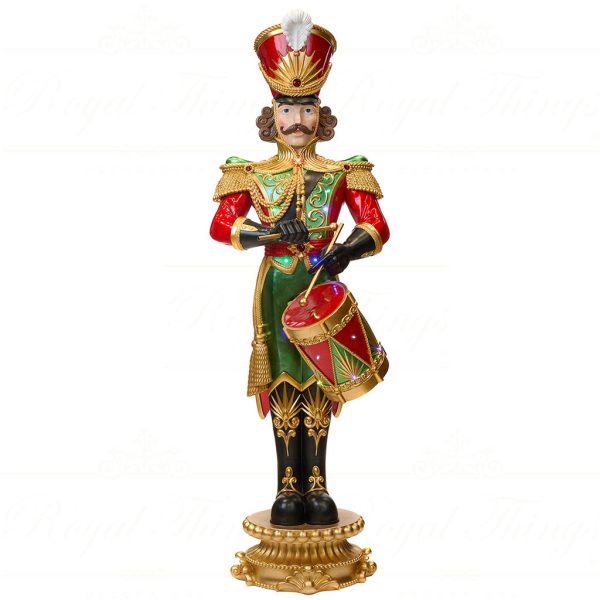 S 30760 Goodwill Christmas Decorative Items Led Music Nutcracker With Drum Tabletop Red Green Gold