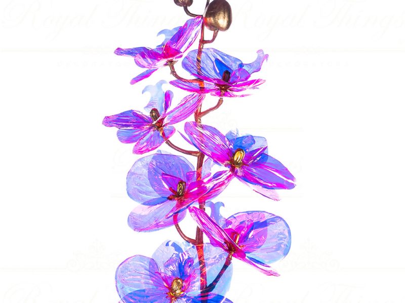 Sa 45833 Goodwill Branches Iridescent Metallic Orchid Flower Stem Pink Gold Multicolor