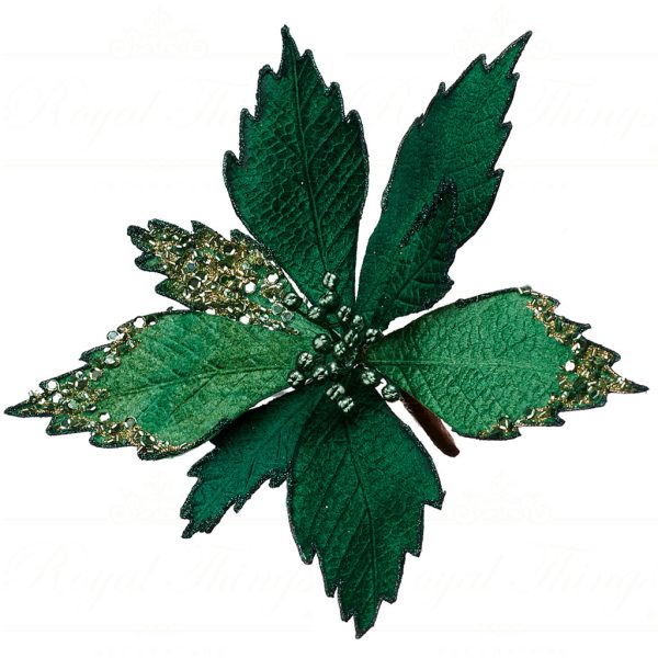 Sp 20413 Goodwill Branches Poinsettia Flower On Clip Green