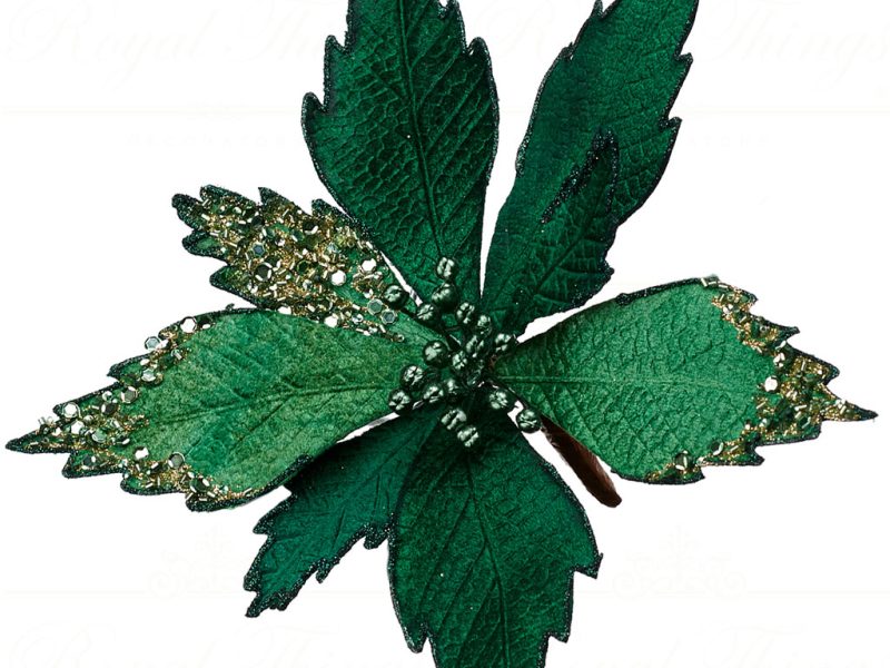 Sp 20413 Goodwill Branches Poinsettia Flower On Clip Green