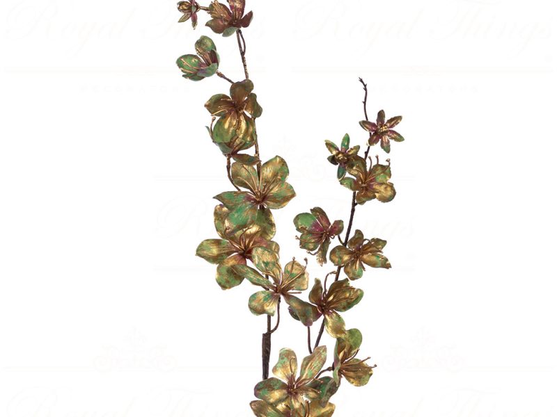 Sp 20856 Goodwill Christmas Decorative Items Metallic Apple Blossom Flower Stem Gold Branches Stems