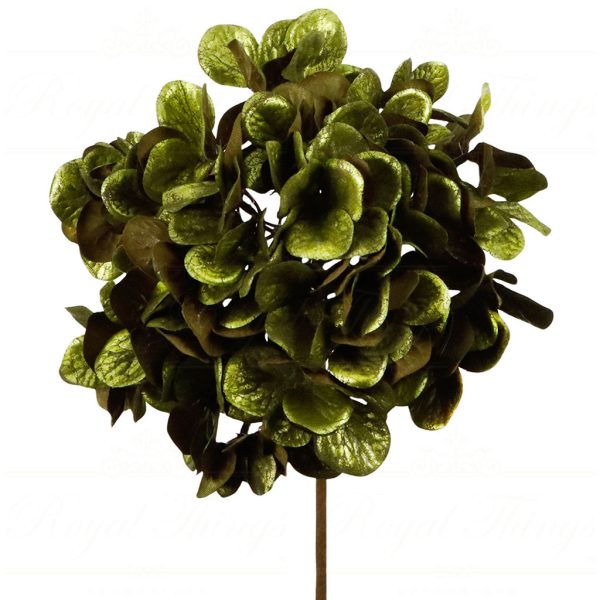 Sp 20929 Goodwill Christmas Branches Metallic Hydrangea Flower Stem Green