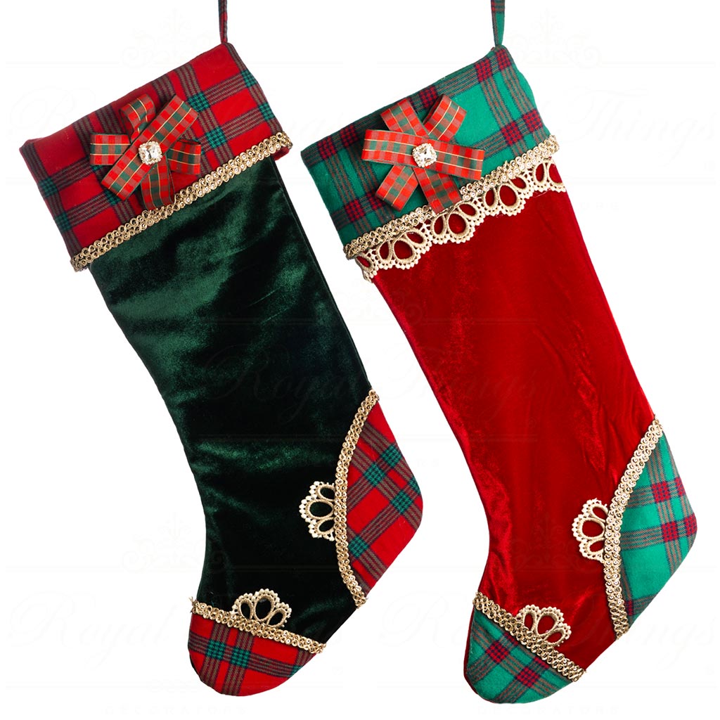 T 79092 goodwill christmas decorative items fabric xmas santa stocking red green gold T 79092 Goodwill Christmas Decorative Items Fabric Xmas Santa Stocking Red Green Gold