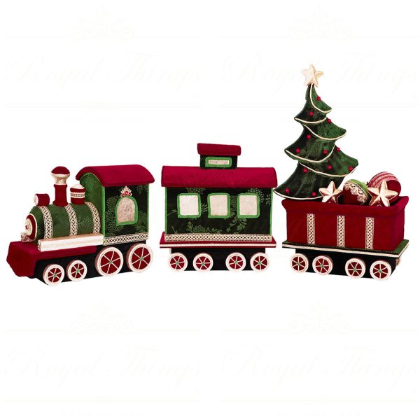 T 82111 Goodwill Christmas Decorative Items The Family Feast Xmas Train Display Red Green