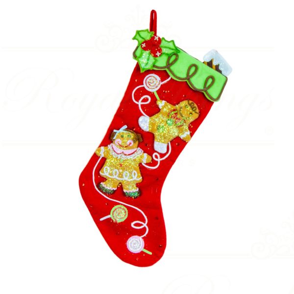Tr 13660 Katherine S Collection Christmas Stockings Santa S Gingerbread Stocking Red Green Brown