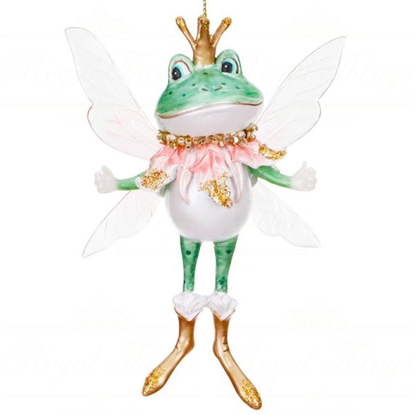 Tr 18019 Goodwill Christmas Ornaments Lily Pond Fairy Frog Ornament Green Pink Green