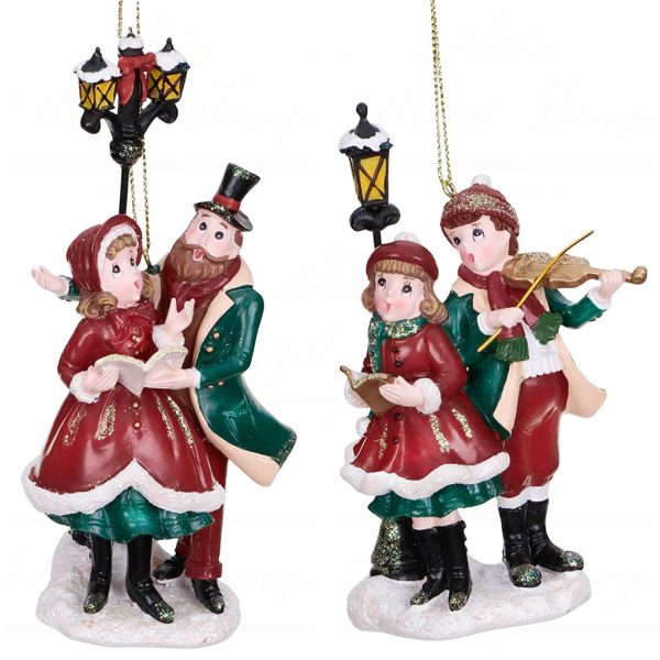 Tr 18024 Goodwill Christmas Ornaments Song For Season Carol Singers Ornament Burgundy Green White