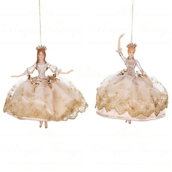 Tr 18029 Goodwill Christmas Ornaments Baroque Lady Ornament Champ Cream Gold
