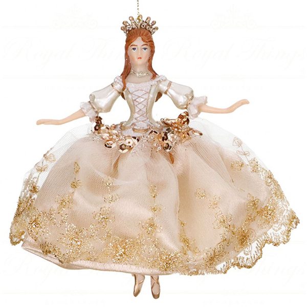 Tr 18029 Goodwill Christmas Ornaments Baroque Lady Ornament Champ Cream Gold Open