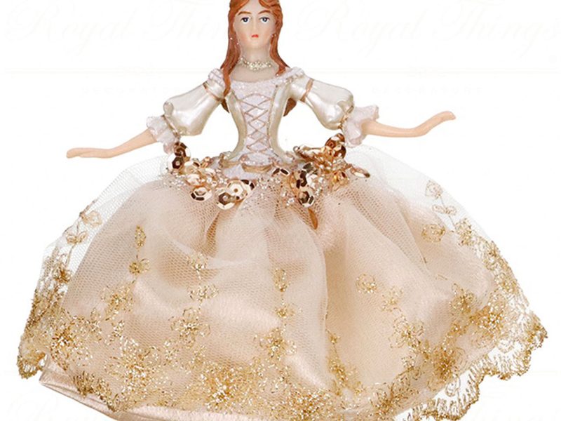 Tr 18029 Goodwill Christmas Ornaments Baroque Lady Ornament Champ Cream Gold Open