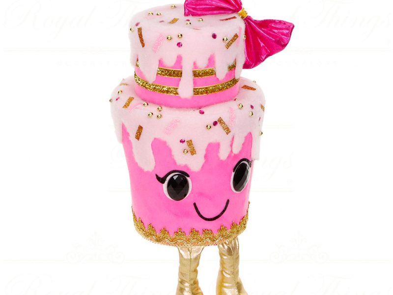 Tr 18035 Goodwill Christmas Decorative Items Fabric Miss Trendy Candy Cake Tabletop Pink Gold White