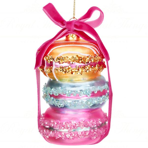 Tr 18041 Goodwill Christmas Ornaments Glass Macaron Stack Ornament Pink Blue Yellow Vari A