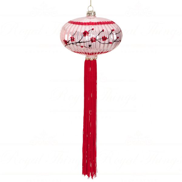 Tr 18064 Goodwill Christmas Ornaments Glass Oriental Lantern With Tassel Ornament Red Pink Vari Round