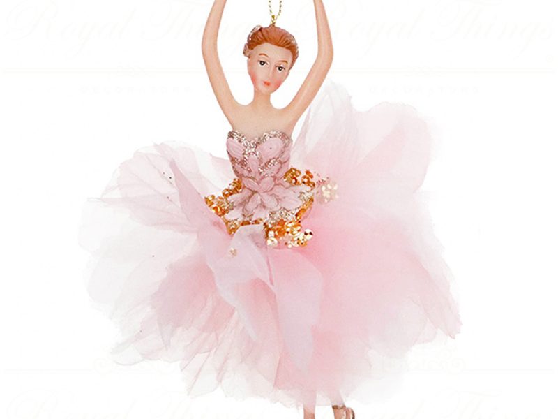 Tr 18123 Goodwill Christmas Ornaments Fabric Petal Ballerina Ornament Light Pink High