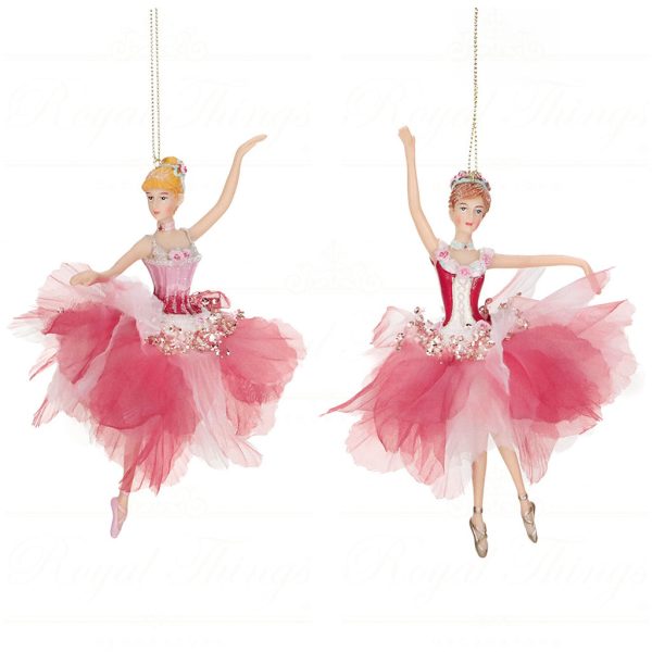 Tr 18125 Goodwill Christmas Ornaments Fabric Petal Ballerina Ornament Pink Burgundy