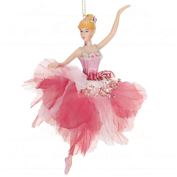Tr 18125 Goodwill Christmas Ornaments Fabric Petal Ballerina Ornament Pink Burgundy A