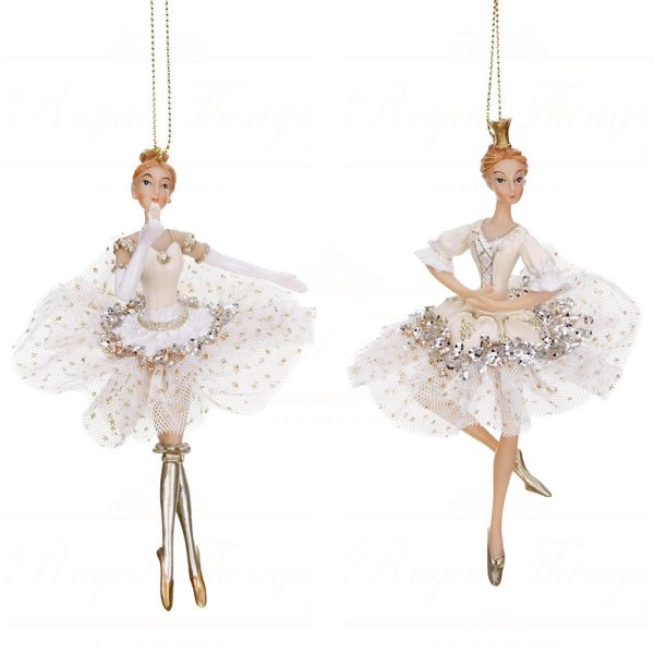 Tr 18127 Goodwill Christmas Ornaments Tulle Princess Ballerina Ornament Cream Champagne