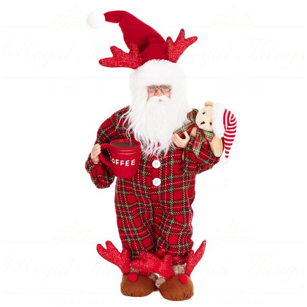 Tr 18135 Goodwill Christmas Dolls Fabric Bedtime Santa Tabletop Red
