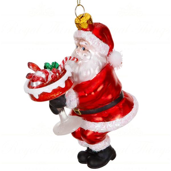 Tr 18151 Goodwill Christmas Ornaments Glass Cocktail Hour Santa Ornament Red White A